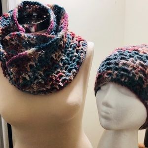 Tweed Infinity Scarf and Hat set